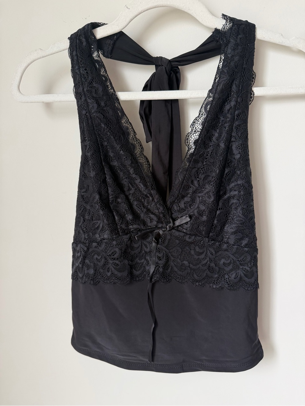 Black Lace Halter Top
